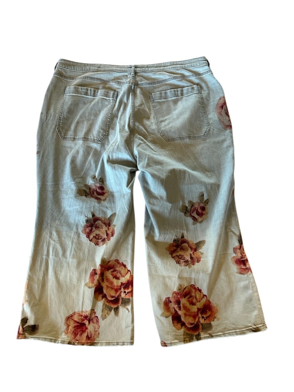 Pilcro Rylan Floral Jeans High Rise Cropped Flare Coquette 26W Cottagecore - Picture 4 of 9
